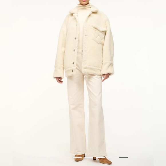 BNWT FW24 WRANGLER + STAUD REVERSIBLE BIGGEST JEAN JACKET IN CREAM MEDIUM $350 - Picture 7 of 10